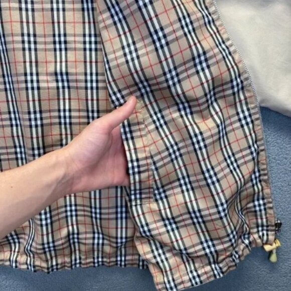 Burberry London,Adult, Jacket Nova Check vory Size XL,Pockets, Windbreaker - Picture 10 of 14